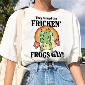 LGBQT Frog Shirt, They Turned The Frickin Frogs Gay Tee, Frog Meme Tee